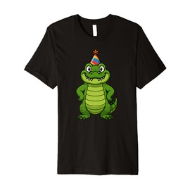Crocodile Happy Birthday Party Hat Animal Lover Bday Boys Premium T-Shirt