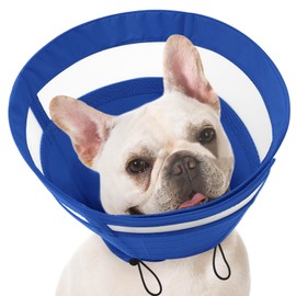 SAWMONG Soft Dog Cones for Small Dogs, Cone for Dogs to Stop Licking, Adjustable Elizabeth E-Collar for Dog After Surgery Alternative, Comfy Pet Recovery Collar (S,Blue)