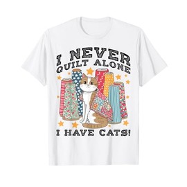 Quilting Art For Women Cat Lover Quilt Sewing Quilter Funny T-Shirt