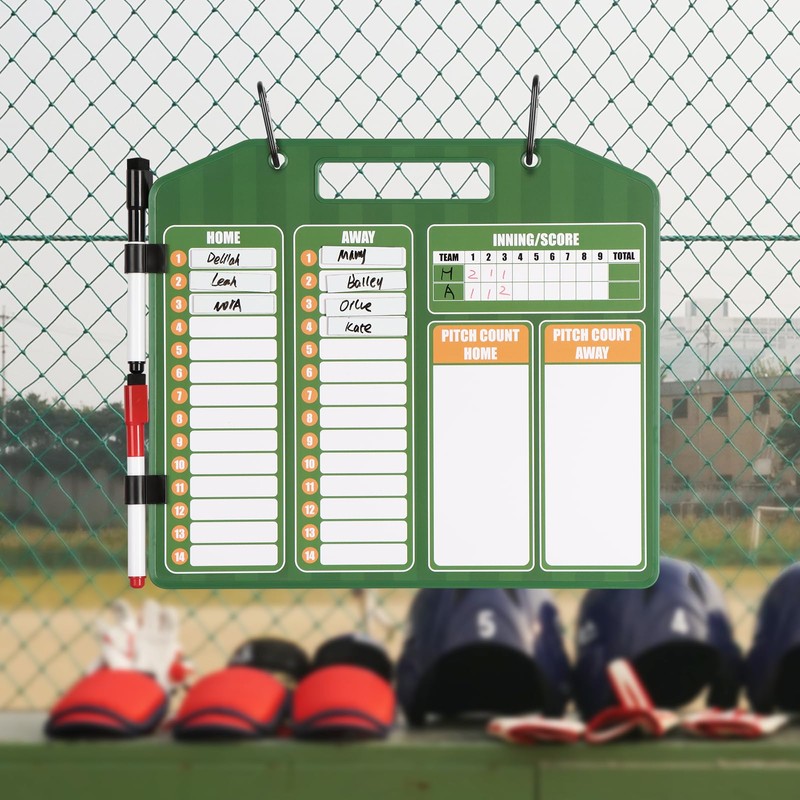 HIGHRAZON Magnetic Baseball Coach Clipboard, Dry Erase Lineup Board, Premium