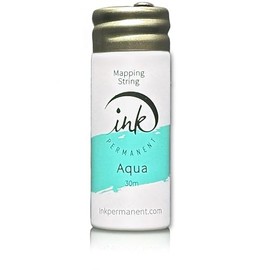 Ink Permanent White Brow Mapping String [100 Ft Bottles - 30 m] Pre-Inked Mapping String for Permanent Makeup and Microblading Supplies | Brow Mapping Kit | Mapping String for Brow Mapping (Aqua)