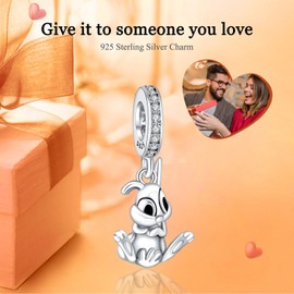 Rimgoris 925 Sterling Silver Charms for Women Bracelets Necklace Green Christmas Tree Women Easter Bunny & Egg Easter Egg Four Leaf Clover Friendship Wife Christmas Snowman Grinch, Silver, Cubic