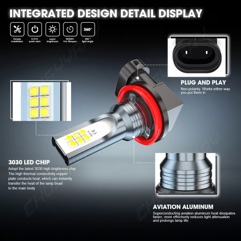 CHUSYYRAY Fits Buick Verano 2012-2017 6X LED Headlight High/Low Beam