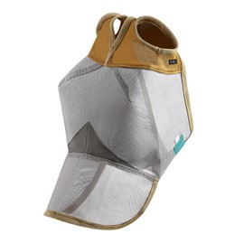 Horse Fly Mask with Nose Cover, Long Nosed No-Ear Fly Mask, 70% Uv-Block, Breathable Fly Mask for Horses, Durable, Comfortable Fit for All-Day Protection, Horse Size