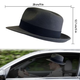Dexspoeny Fedora Hat Window Decal, Funny Waterproof Car Stickers, Driving Fake with Fedora Hat Window Sticker, Funny Car Window Sticker Car Decoration for Trucks, Van, Suvs, Car Decals for Men