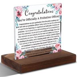 New Police Gifts for Probation Officer, Police Academy Graduation Gifts for Probation Officer, Grad Law, Enforcement Gift for Probation Officer,Modern Acrylic Desk Plaque, 10 x 10 x 1.5 cm,XXD66
