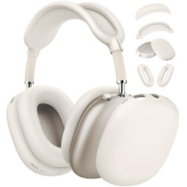 Ensfomte [4 in 1] Silicone Case Cover for AirPods Max USB-C (2024), Anti-Scratch Sweat-Proof Ear Pad Case Cover/Ear Cups Cover/Headband Cover Accessories Silicone Protector for AirPods Max Headphones (Stone)