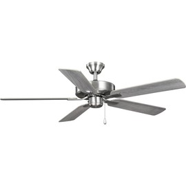 Progress Lighting AirPro 52 in. Brushed Nickel 5-Blade AC Motor Transitional Ceiling Fan