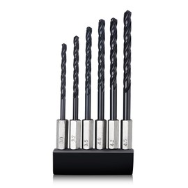 Pronese HSS-Co M35 Drill Bit, High Performance Bit, High Performance Drill, Cobalt-High Speed Steel, Drill Set, 6 Piece Set (φ0.12, 3.2, 3.5, 4.0, 4.2, 4.5 mm), Drills Beautiful Round Holes For