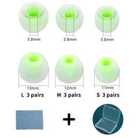 TSZYYM Earbud Tips Ear Bud Tips Soft Anti Slip Washable and Reusable Silicone Replacement Earbud Tips Fit Most in-Ear Earbuds(Inner Hole 3.8mm -5.1mm) 18pcs S M L