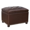 Decent Home 24'' Leather Storage Ottoman Rectangular Foot Rest Stool