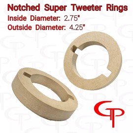 GP Audio Notched Super Tweeter Door Pod Baffle (Pair) Speaker rings spacer GP Car Audio