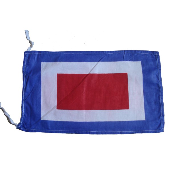 W – Bandera internacional de código de señal marítima, 100% algodón, 20,32 x 33 cm – Marino/náutico/barco (5042)