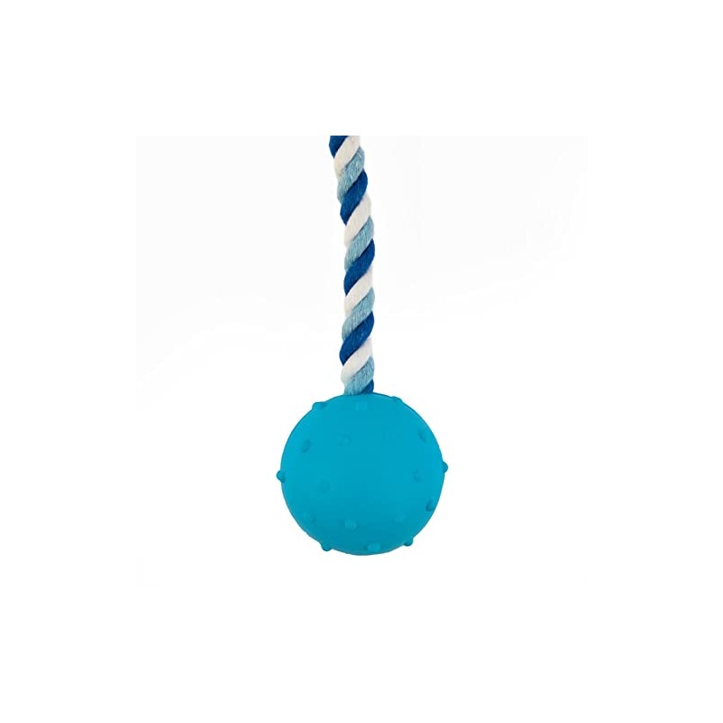 PETS&MORE Pelota con Cuerda Azul