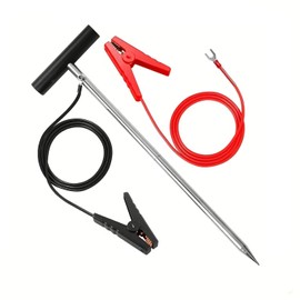 Electric Fence Wire Grounding Rod, Connect The Energizer and Electric Fence Charger Solar Powered, Solar Electric Fence Lead Wire with Alligator Clip, for Generator Electric Fence