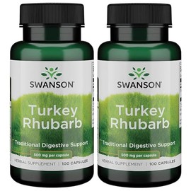 Swanson Turkey Rhubarb - Herbal Supplement for Digestive Health - Natural Formula - (100 Capsules, 500mg Each) (2 Pack)