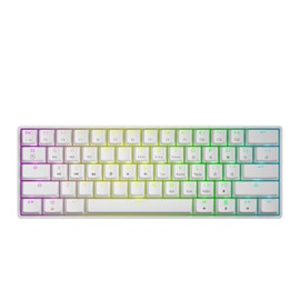 GK61 Mechanical Gaming Keyboard - 61 Keys Multi Color RGB Illuminated LED Backlit Wired Programmable for PC/Mac Gamer (Gateron Optical Blue, White)