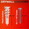 CrimsonMark 160Pcs Self Drilling Drywall Anchors and Screws kit #8