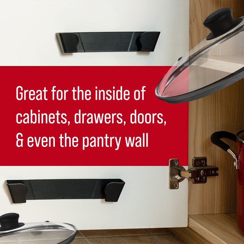Maplefield Pot Lid Wall Organizers - Stick-On Clips for Pot