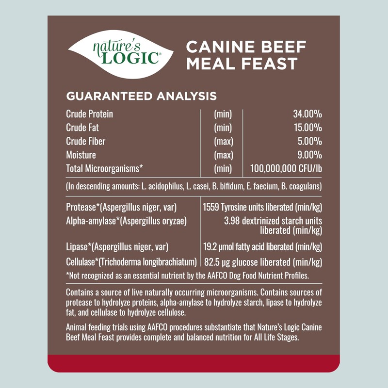 NATURE'S LOGIC Dry Dog Food - 100% Natural - No