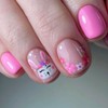 24 Pcs Pink Easter Press on Nails Short Square Fake