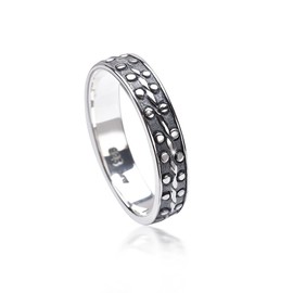 Materia Women's Ring 925 Sterling Silver Antique Filigree Thin Polka Dot # SR 114, Sterling Silver, Silver