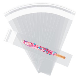 300 Pcs Pretzel Rod Bags 2x10 Inches, Self Sealing Cellophane, Clear Individual Bags for Chocolate, Candies, Cookies