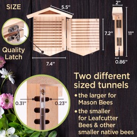 Rivajam Native Bee Observatory | Mason Bee Houses for Pollinating Bees | Pollinator Bee Houses for The Garden Lover | Leaf cutter Bee Home | Unique Gardening Gifts