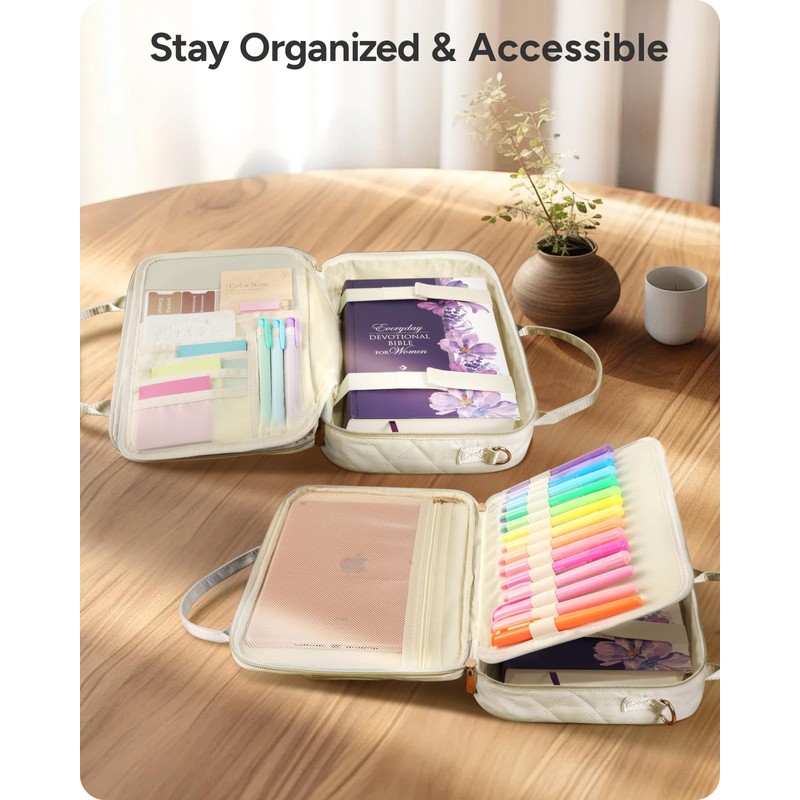 Bible Journaling Kit – Quilted Bible Cover Case for Women,