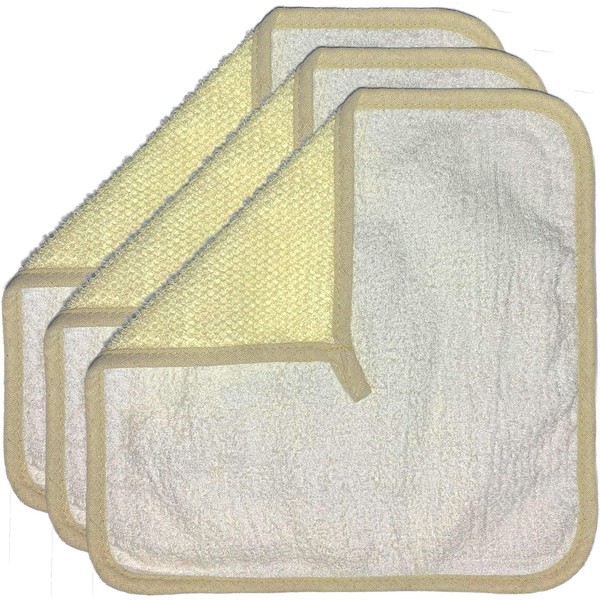 6Pack 12" Large XL Soft Weave Spa Exfoliating Face and Body Wash Cloths, Dual-Sided with Exfoliating Scrub and Soft Terry Cloth for Shower - Remove Dead Skin - Great for Skin in The Bath