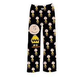 BRIEF INSANITY Charlie Brown Pajama Pants - Comfy, Loose-Fit, Ultra-Soft - Snoopy Lounge Bottoms (X-Large)