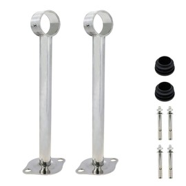 Rannb Ceiling-Mount Bracket Wardrobe Pipe Bracket Rod Lever Support Holder Fit 32 to 33mm Rod 250mm/9.8" Length-2pcs