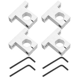 sourcing map 4pcs SK20 Aluminum Linear Rod Rail Shaft Support for 20mm Diameter Shaft, Linear Motion Rail Guides Mounting Bracket for CNC Machine, 3D Printer, Automation Equipment, Silver Tone