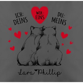 Cushion Cover – Partner Cushion Ideas – Ich Deins Du Meins – Bears – 50 x 50 cm – Grey – for Couple Cushion Valentine's Day We One Cover Are Love Pillow Declaration Love You Cushion Cover