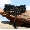Unbranded Rainbow Black Obsidian 108 Mala Prayer Beads Necklace Healing