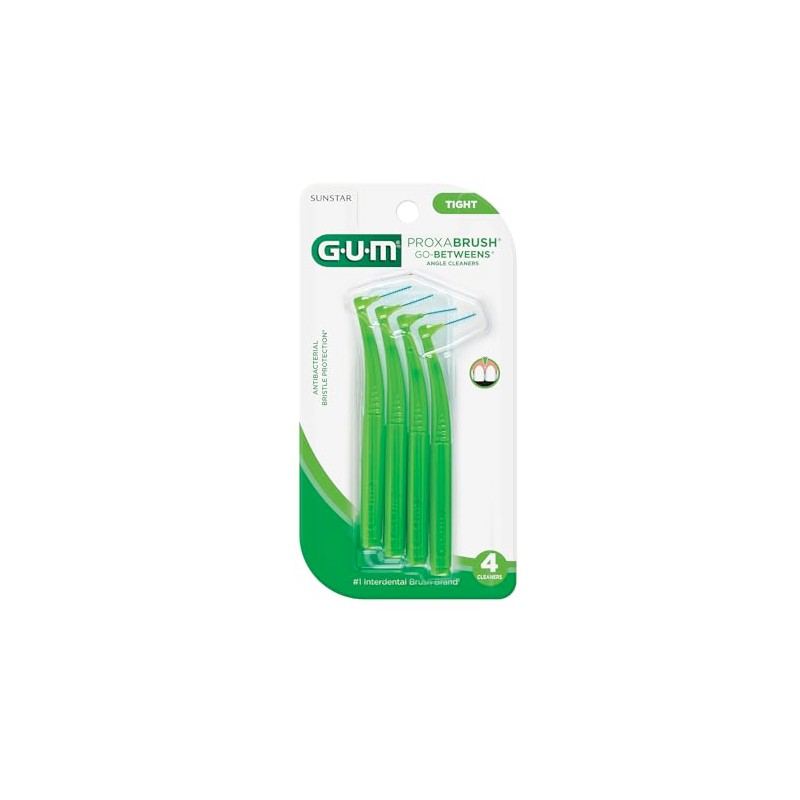 GUM Proxabrush Go-Betweens - Angled- Interdental Brushes - Soft Bristled