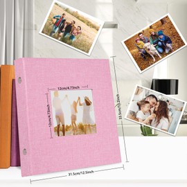 Artmag Fabric Photo Album 4x6 600 Large Capacity for Family Wedding Anniversary Linen Album Holds 600 Horizontal and Vertical Photos (600 Pockets, Pink)