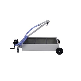 Goujxcy 15-Gallon Low-Profile Oil Drain with Pump, Oil Drain Pan Caddy, Low Profile Portable Waste Oil Change Pan for Truck, Car (Beige)