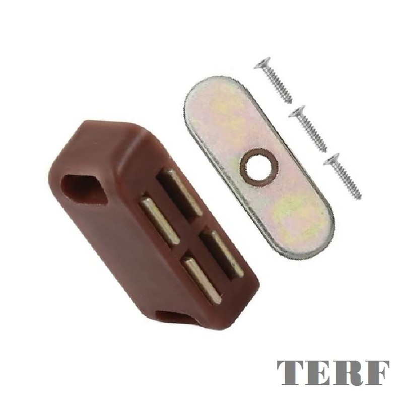 TERF® Brown Magnetic Door Catch Closer 40mm With Fixing Screw