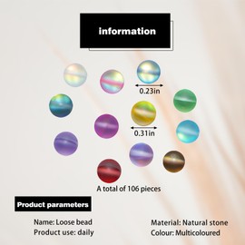 DOKLY Glass Beads, 106 Pcs Jewelry Making Supplies, Crystal Beads, Bracelet Beads and Beads for Making Jewellery, Necklace Making Kit, Beading Supplies 6&8mm, Perfect for DIY Crafts and Jewelry Design