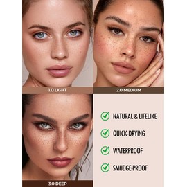 Anglicolor Freckle Pen, Freckle Stamp, Long Lasting, Waterproof, Smudge-proof, Transfer-proof, Easy Natural Sun-kissed Makeup, Suitable for All Skin Types, Vegan & Cruelty-Free (02-Medium, 0.05 Ounce)