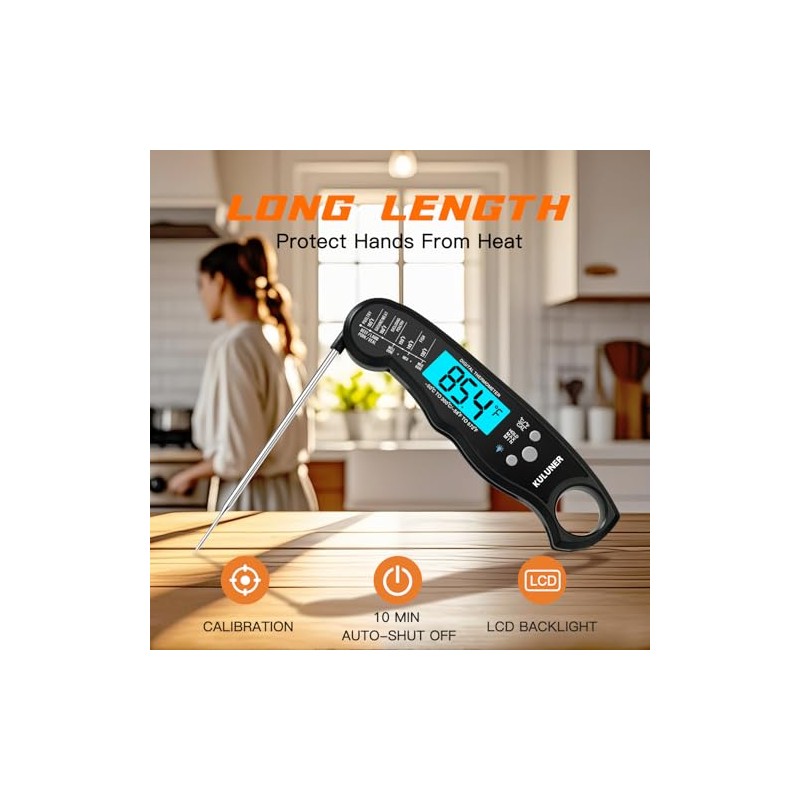 KULUNER Digital Meat Thermometer - Fast Waterproof Cooking Tool