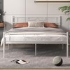 VECELO White Queen Size Bed Frame with Headboard/Metal Platform Base/Mattress