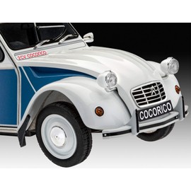 Revell 07653 Das Kultauto Ente zum Selberbauen, Citroen 2 CV Cocorico, Automodellbausatz 1:24, 16cm originalgetreuer Modellbausatz für Fortgeschrittene, unlackiert