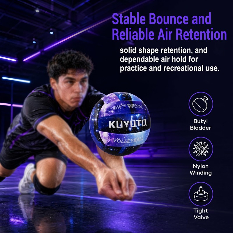 KUYOTQ Blue Starry Sky Waterproof Beach Volleyball, for Practice PU