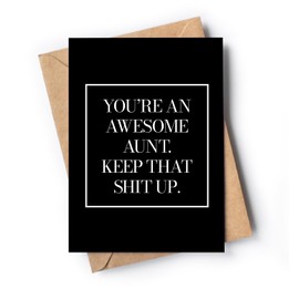 Funny Aunt Birthday Card - Happy Birthday Card for Aunt - Birthday Card for Aunties from Niece, Nephew - Aunt Mother's Day, Christmas Card - Great Aunt Birthday Card - Retirement Card for Aunt