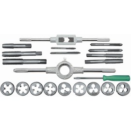 Carbon Steel SAE Tap and Die Set 21 Pc from TNM