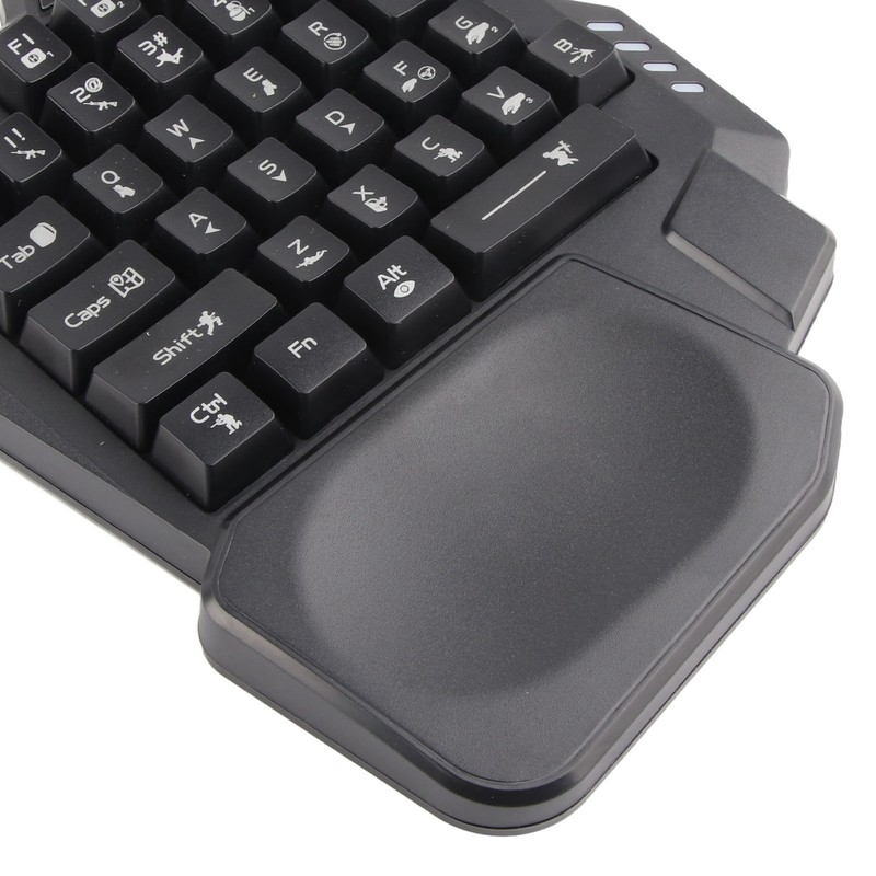 One Handed Gaming Keyboard 35 Keys Waterproof Wide Palm Rest