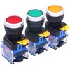 Taiss 3pcs 22mm Momentary Push Button Switch 10A 440V 1NO