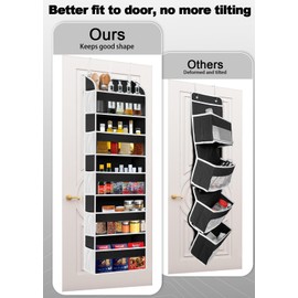 TAHAVICE 2 Pack Over The Door Storage Organizer with 5 Pockets 10 Mesh Side Pockets, 44 lbs Weight Capacity Door Hanging Organizers and Storage for Bedroom,Bathroom,Nursery,Pantry,Dorm(Black)